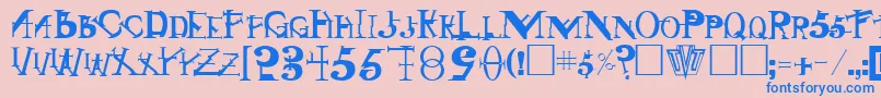 SingothicRegular-fontti – siniset fontit vaaleanpunaisella taustalla