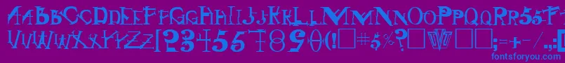 Шрифт SingothicRegular – синие шрифты на фиолетовом фоне