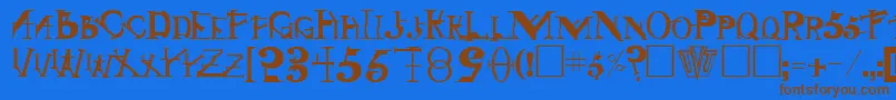 フォントSingothicRegular – 茶色の文字が青い背景にあります。