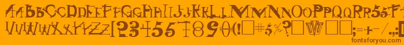Fonte SingothicRegular – fontes marrons em um fundo laranja