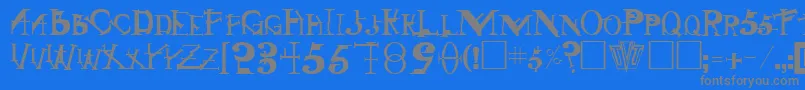フォントSingothicRegular – 青い背景に灰色の文字