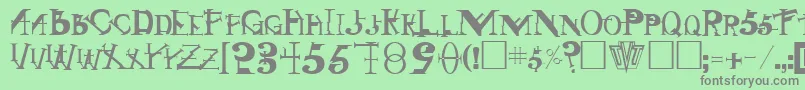 フォントSingothicRegular – 緑の背景に灰色の文字