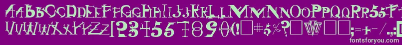 フォントSingothicRegular – 紫の背景に緑のフォント
