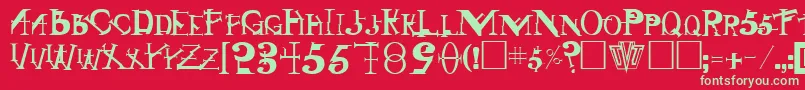 フォントSingothicRegular – 赤い背景に緑の文字