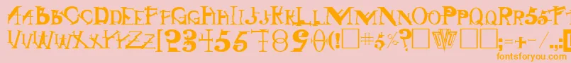 SingothicRegular-Schriftart – Orangefarbene Schriften auf rosa Hintergrund