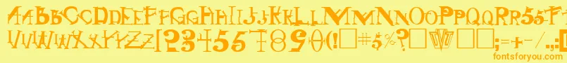 SingothicRegular-fontti – oranssit fontit keltaisella taustalla