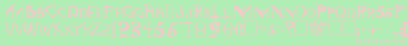 SingothicRegular-fontti – vaaleanpunaiset fontit vihreällä taustalla