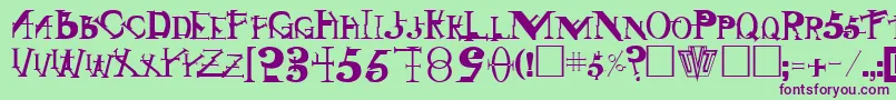 SingothicRegular Font – Purple Fonts on Green Background