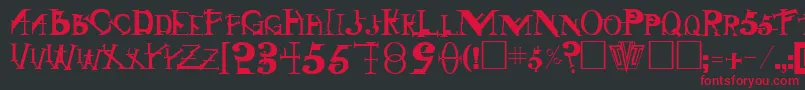 フォントSingothicRegular – 黒い背景に赤い文字