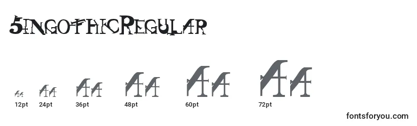 Размеры шрифта SingothicRegular