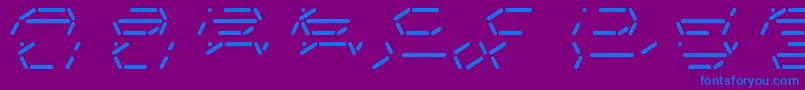FifteenSegmentRushMonoLdr Font – Blue Fonts on Purple Background
