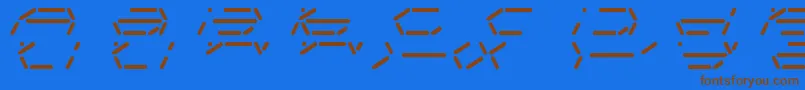 Weitere Informationen zur FifteenSegmentRushMonoLdr-Schriftart FifteenSegmentRushMonoLdr-Schriftart – Braune Schriften auf blauem Hintergrund