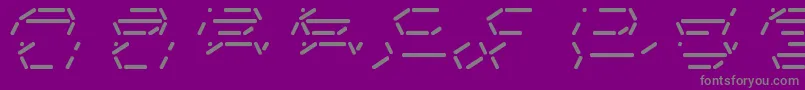 FifteenSegmentRushMonoLdr-Schriftart – Graue Schriften auf violettem Hintergrund