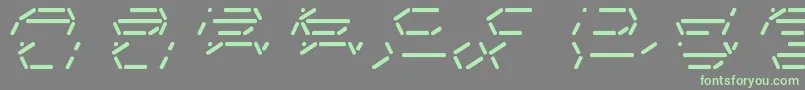 FifteenSegmentRushMonoLdr-fontti – vihreät fontit harmaalla taustalla
