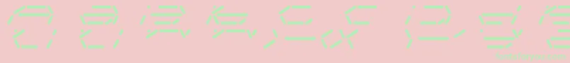 Saiba mais sobre a fonte FifteenSegmentRushMonoLdr Fonte FifteenSegmentRushMonoLdr – fontes verdes em um fundo rosa