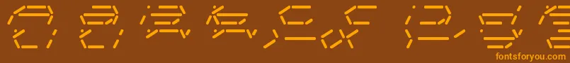 FifteenSegmentRushMonoLdr Font – Orange Fonts on Brown Background