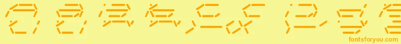 More about FifteenSegmentRushMonoLdr Font FifteenSegmentRushMonoLdr Font – Orange Fonts on Yellow Background