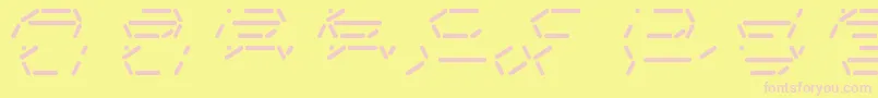 フォントFifteenSegmentRushMonoLdr – ピンクのフォント、黄色の背景