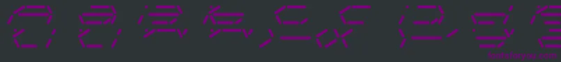 フォントFifteenSegmentRushMonoLdr – 黒い背景に紫のフォント