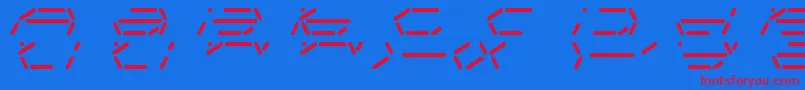 Шрифт FifteenSegmentRushMonoLdr – красные шрифты на синем фоне