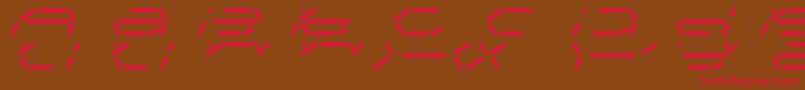 FifteenSegmentRushMonoLdr Font – Red Fonts on Brown Background