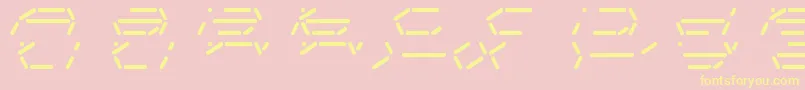 FifteenSegmentRushMonoLdr Font – Yellow Fonts on Pink Background