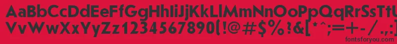 フォントJoussbol – 赤い背景に黒い文字