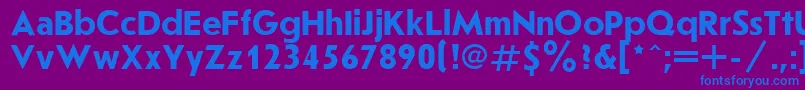 フォントJoussbol – 紫色の背景に青い文字