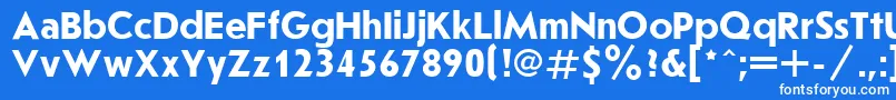 フォントJoussbol – 青い背景に白い文字