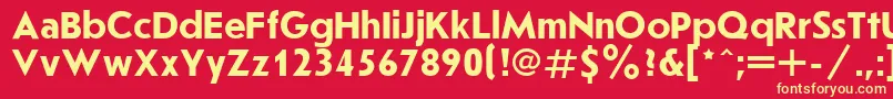 Joussbol-Schriftart – Gelbe Schriften auf rotem Hintergrund