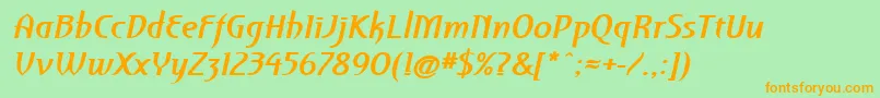 PfroyaleBolditalic Font – Orange Fonts on Green Background