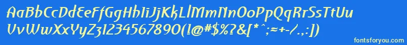 PfroyaleBolditalic Font – Yellow Fonts on Blue Background
