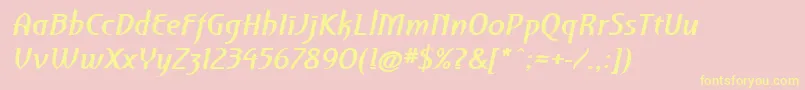 PfroyaleBolditalic Font – Yellow Fonts on Pink Background
