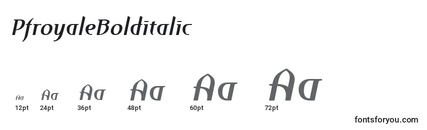 PfroyaleBolditalic Font Sizes