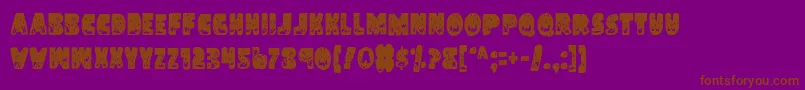 フォントLandc – 紫色の背景に茶色のフォント