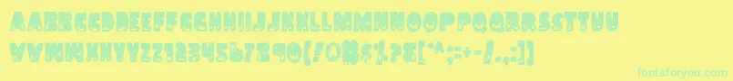 Landc Font – Green Fonts on Yellow Background