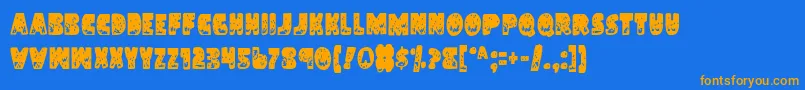 Landc Font – Orange Fonts on Blue Background