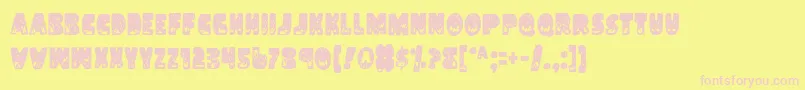 Landc Font – Pink Fonts on Yellow Background