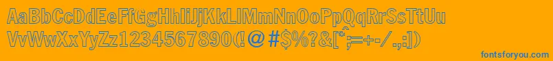 FranklinheadlinecondoutBoldDb Font – Blue Fonts on Orange Background