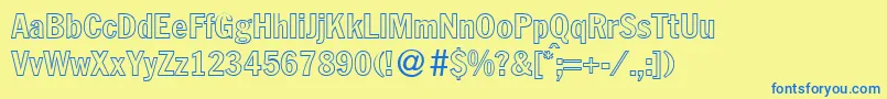 FranklinheadlinecondoutBoldDb Font – Blue Fonts on Yellow Background