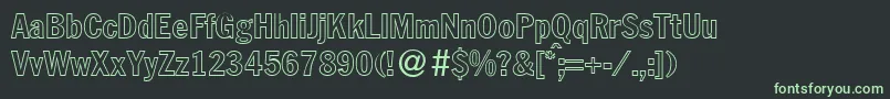 FranklinheadlinecondoutBoldDb-fontti – vihreät fontit mustalla taustalla