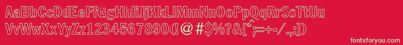 FranklinheadlinecondoutBoldDb Font – Green Fonts on Red Background