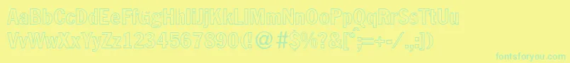 FranklinheadlinecondoutBoldDb Font – Green Fonts on Yellow Background