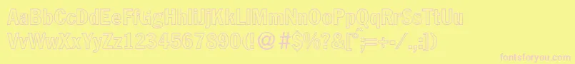 FranklinheadlinecondoutBoldDb Font – Pink Fonts on Yellow Background