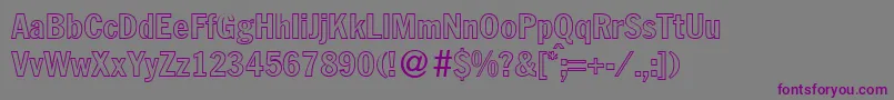 FranklinheadlinecondoutBoldDb-fontti – violetit fontit harmaalla taustalla