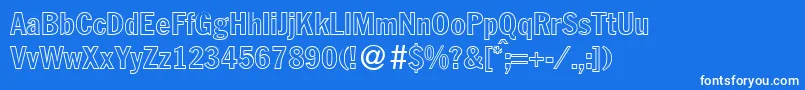 FranklinheadlinecondoutBoldDb Font – White Fonts on Blue Background