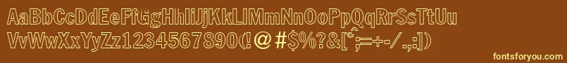 FranklinheadlinecondoutBoldDb-fontti – keltaiset fontit ruskealla taustalla