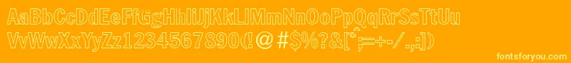 FranklinheadlinecondoutBoldDb Font – Yellow Fonts on Orange Background