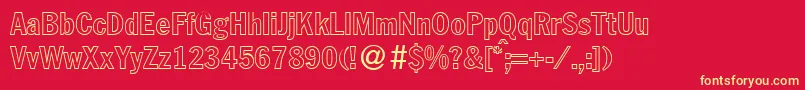 FranklinheadlinecondoutBoldDb Font – Yellow Fonts on Red Background