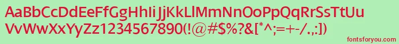 Dialog Font – Red Fonts on Green Background